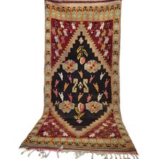 Vintage Marokkanischer Berber Teppich Handarbeit Wolle 7x3 Tribal...