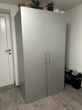 Kompakte Schrankküche grau inkl. E-Geräte | Herdplatten + Kühlschrank | 1,04  B