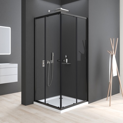 Duschkabine schwarz 90x90 - duschkabine,