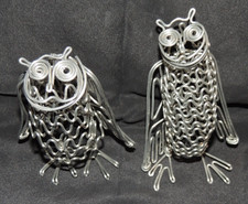 2x Drahteulen silberfarben ca