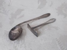 Breilöffel und Schieber versilbert Antik