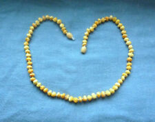 Bernstein butterscotch Bernsteinkette 46cm Naturbernstein Barockkugeln weißgelb