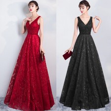 Neu Edel Abendkleider Cocktailkleid Brautjungfern Ballkleid Lang Spitze Kleider