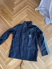 Adidas Vintage Jacke Regenjacke Grösse 6 M 80er Jacke Oldschool Schwarz Shiny