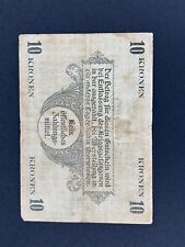 Österreich Deutsch Gabel 10 Kronen Original Banknote #ALZ13