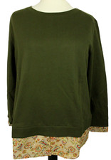 Sheego Damen Pullover Grün große Größen Pulli Shirt Sweatshirt Langarm Lagenlook