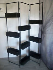 Paravent Raumtrenner mit 9 Pflanzkästen, Metall Schwarz  ca. H161 cm