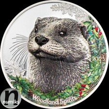 OTTER - Mongolei 2025 - 1 Oz Silber PP High Relief - in Farbe - Woodland Spirits