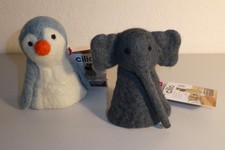 NEU_2 Eierwärmer CILIO_Pinguin und Elefant_100% Schafwolle_handgefilzt_aus Nepal