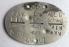 Erkennungsmarke EKM Wehrmacht Kavallerie Ers. Abt. 9 Füstenwalde Alu 2.WK orig.