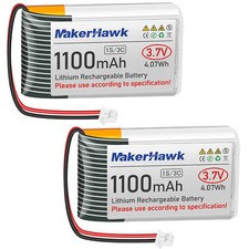 2 x 3,7 V 1100 mAh LiPo-Akku wiederaufladbar 1S 3C 952540 Lithium-Polymer-Akku