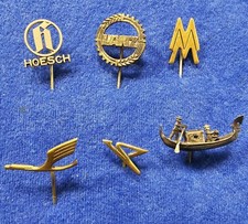 6 alte Anstecknadeln Hoesch Lanz Traktoren Messe Leipzig Lufthansa Gondoliere