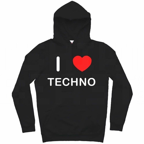 Techno love hoodie pullover - techno, i