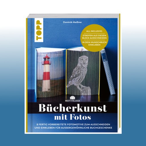 Motivblock bücherkunst mit - -,