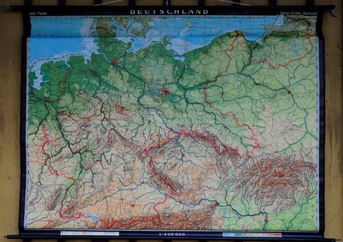 Retro rollbild schulwandkarte - retro,