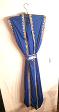 Kaftan Damen lang mit Gummizug als Beinabschluß, blau mit Goldbordüren, neu