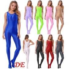 DE iEFiEL Damen Body Strumpfhose Einteiler Ärmellos Ganzanzug Tight Jumpsuit 