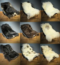 Öko Lammfell Schaffell, ökologisches Fell, ungefärbtes Fell Teppich, Unikat,