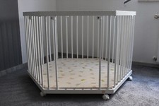Fabimax Baby Laufgitter 6-eckig, weiß, höhenverstellbar