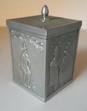 Deckeldose Zinn Punze Engel H