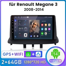 2+64GB Android 14 DAB+ Für Renault Megane 3 2008-2016 CarPlay AutoRadio GPS WIFI