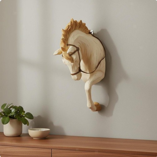 Pferdekopf wandfigur mit - pferdekopf-wandfigur,