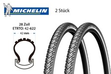 2 Stück 28 Zoll MICHELIN Fahrrad Reifen 42-622 Pannenschutz Mantel Decke 28x1.6