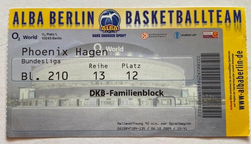 Basketball sammler ticket - basketball,, sammler-ticket