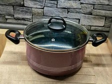 Casa Linga Aluminium Kochtopf 24cm lila antihaft Beschichtung 5L, Glasdeckel NEU