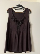 Shirt t shirt bluse Top Aubergine Braun Taifun Basic  40 42 m L