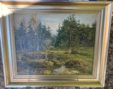 Ölgemälde am Waldrand 