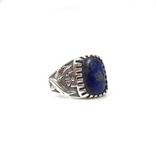 925 Silber Band Ring blauer