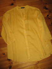 Franco Callegari Bluse Gr.38 gelb NEU Rundhalsausschnitt 100% Leinen Knöpfe