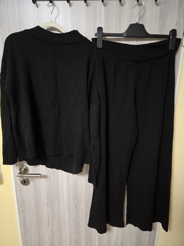 Damen rippstrick hausanzug set - rippstrick,