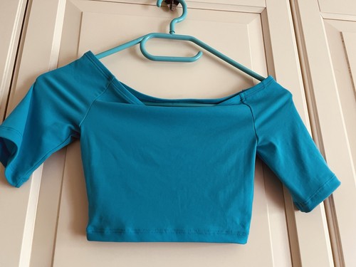 Top croptop blau - croptop, schulterfrei