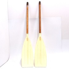 Paddel Paar Holz alte Holzpaddel Boot 111 cm Ruderboot Vintage Paddelboot Set