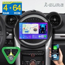 4+64GB Android 15 AutoRadio Navi CarPlay SWC Für BMW Mini Cooper R60 Countryman