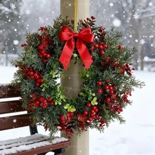 so schoen! 1 Adventskranz Tür Künstliche Kränze für Draußen und Drinnen ca 33 cm