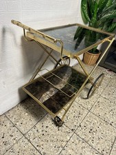 Barwagen Servierwagen Tisch Messing Glas Frankreich Regency 50er  MAISON JANSEN