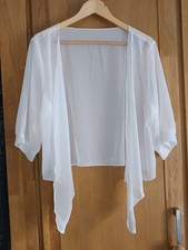 Bolero Chiffon/Cardigan/Schulterjacke/ Bolerojacke/Jäckchen weiß Gr. XL *NEU