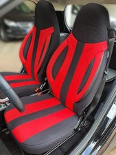 Schonbezüge Sitzbezüge für Smart fortwo 450 Bj 1998-07 in Schwarz/Rot SMD502