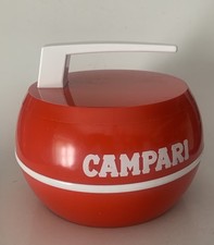 Vintage Eiskühler Campari in Form eines Curlingstein Cooler Party Bar Shooter