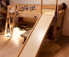 Hchbett PAIDI Buche massiv natur 90x200 mit Rutsche gebraucht