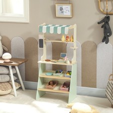 AIYAPLAY Kaufladen für Kinder Kaufladen Supermarkt mit Kasse Scanner Tafel Grün