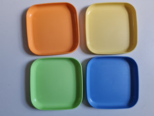 Tupperware Campingteller Teller Essteller Picknickteller grün  gelb orange blau