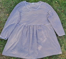 DEERBERG Kleid LongTunika - XXL - Taupe/Braun gestreift - Lagenlook