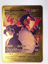 Pokemonkarte Charizard VMAX SV 107/SV 122, Goldfarben, Englisch