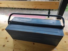 Alter Werkzeugkasten Werkzeugkiste 54cm x 20 cm x 23 cm- leer - blau-Vintage