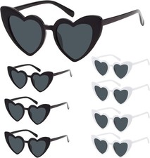 MXTIMWAN 8 Stück Retro Herz Sonnenbrille, Herzförmige Party Sonnenbrille, Team