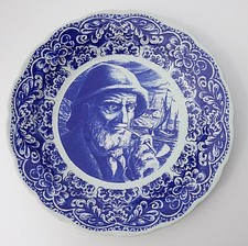 50er Delfter Teller Wandteller Delft "See Kapitän Mann des Meeres"Ø 39cm Vintage